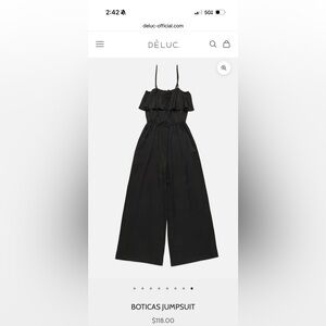 DÈLUC boticas Black Wide-Leg Jumpsuit. Selling black, size large NWT